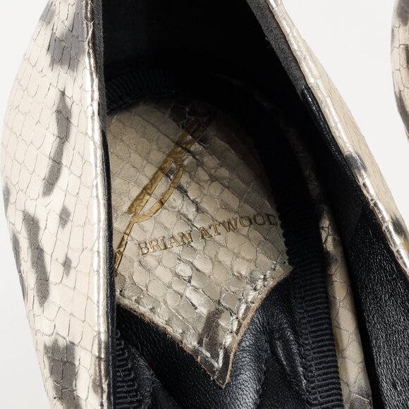 Brian Atwood Gold Snakeskin Pumps - Picture 8 of 9